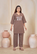 KUTUMBH COFFEE BROWN AARIWORK CO-ORD SET