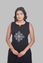 AARI BLACK VINTAGE VINE SLEEVELESS SET