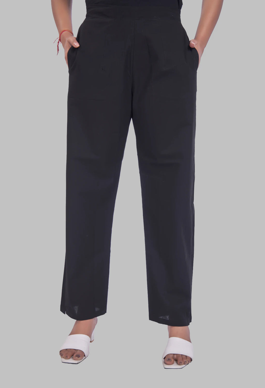 WOMEN BLACK COTTON PANT
