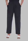 WOMEN BLACK COTTON PANT