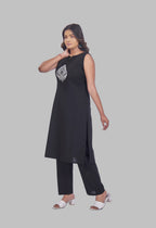 WOMEN BLACK COTTON PANT