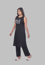 AARI BLACK KUTUMBH SLEEVELESS SET