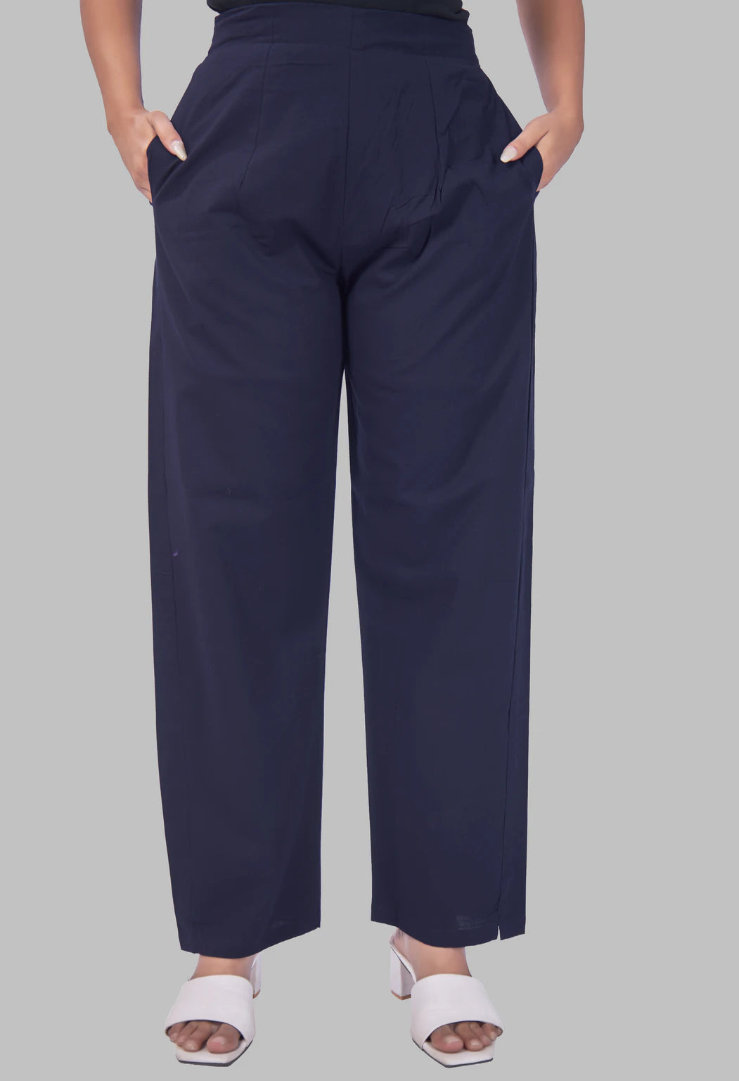 LOTUS BLOOM NAVY BLUE AARIWORK CO-ORD SET