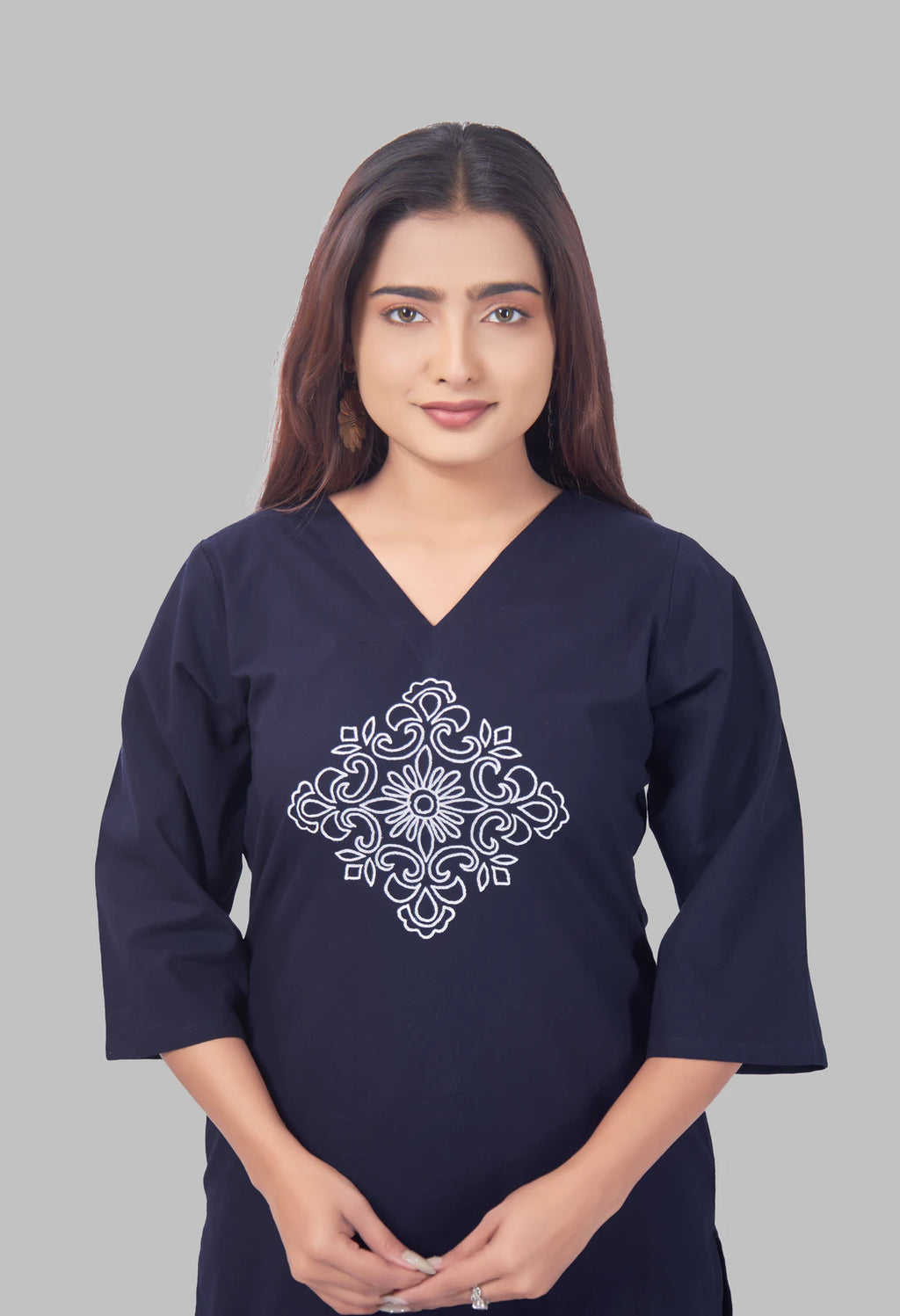 VINTAGE VINE NAVY BLUE AARIWORK CO-ORD SET