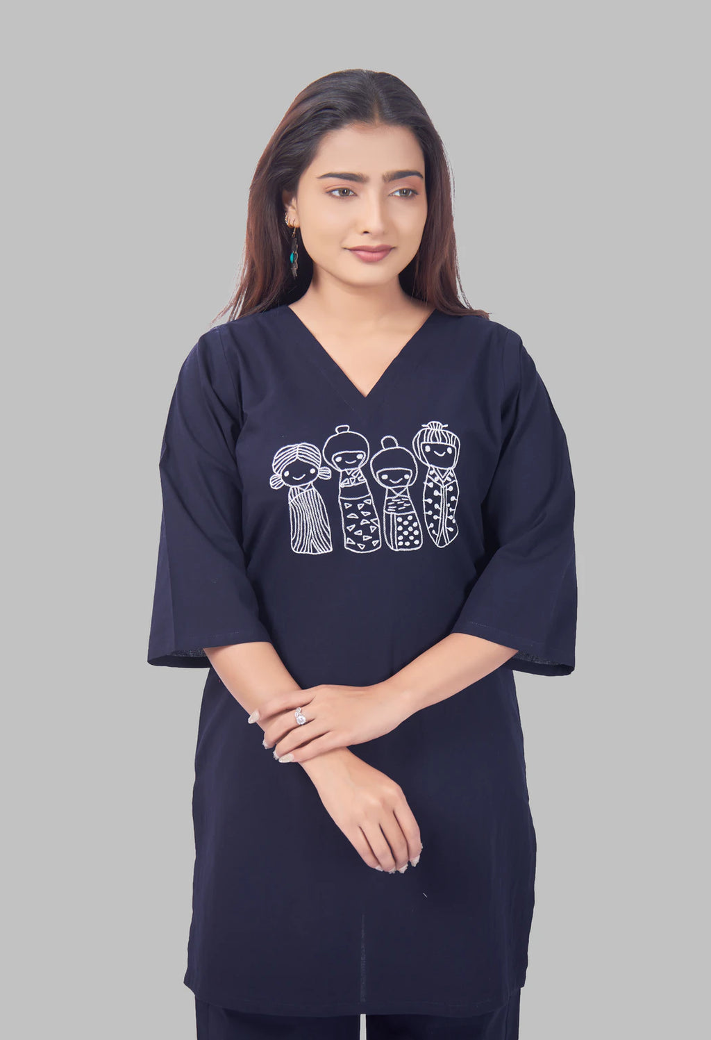 KUTUMBH NAVY BLUE AARIWORK CO-ORD SET