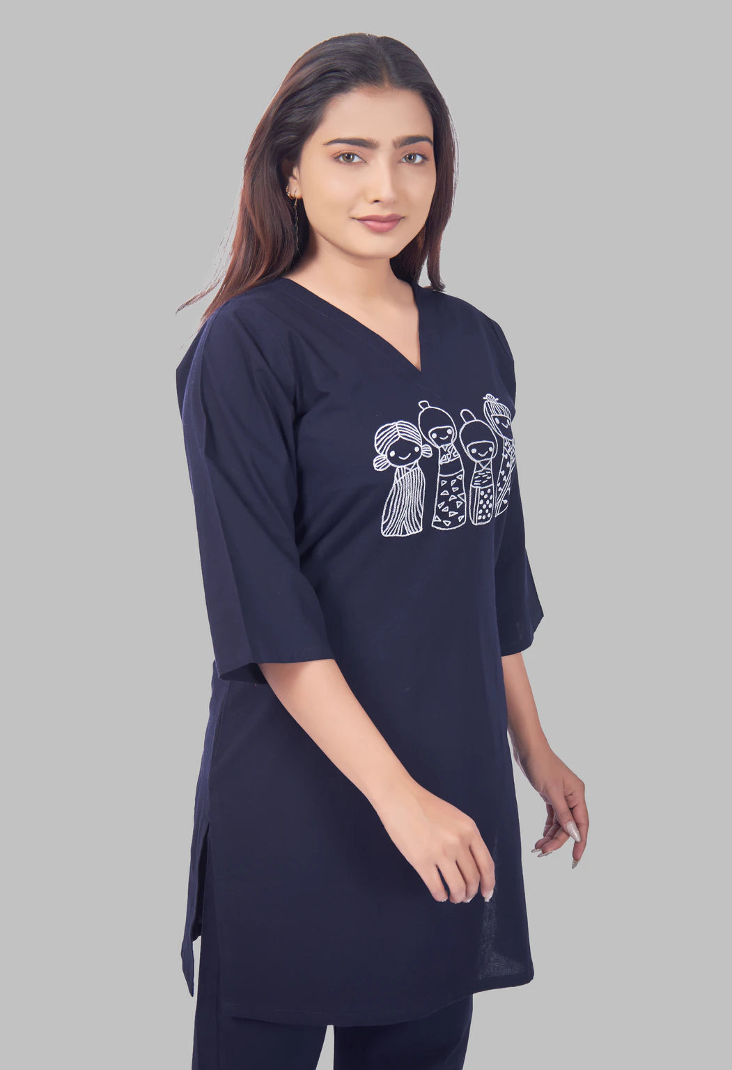 KUTUMBH NAVY BLUE AARIWORK CO-ORD SET
