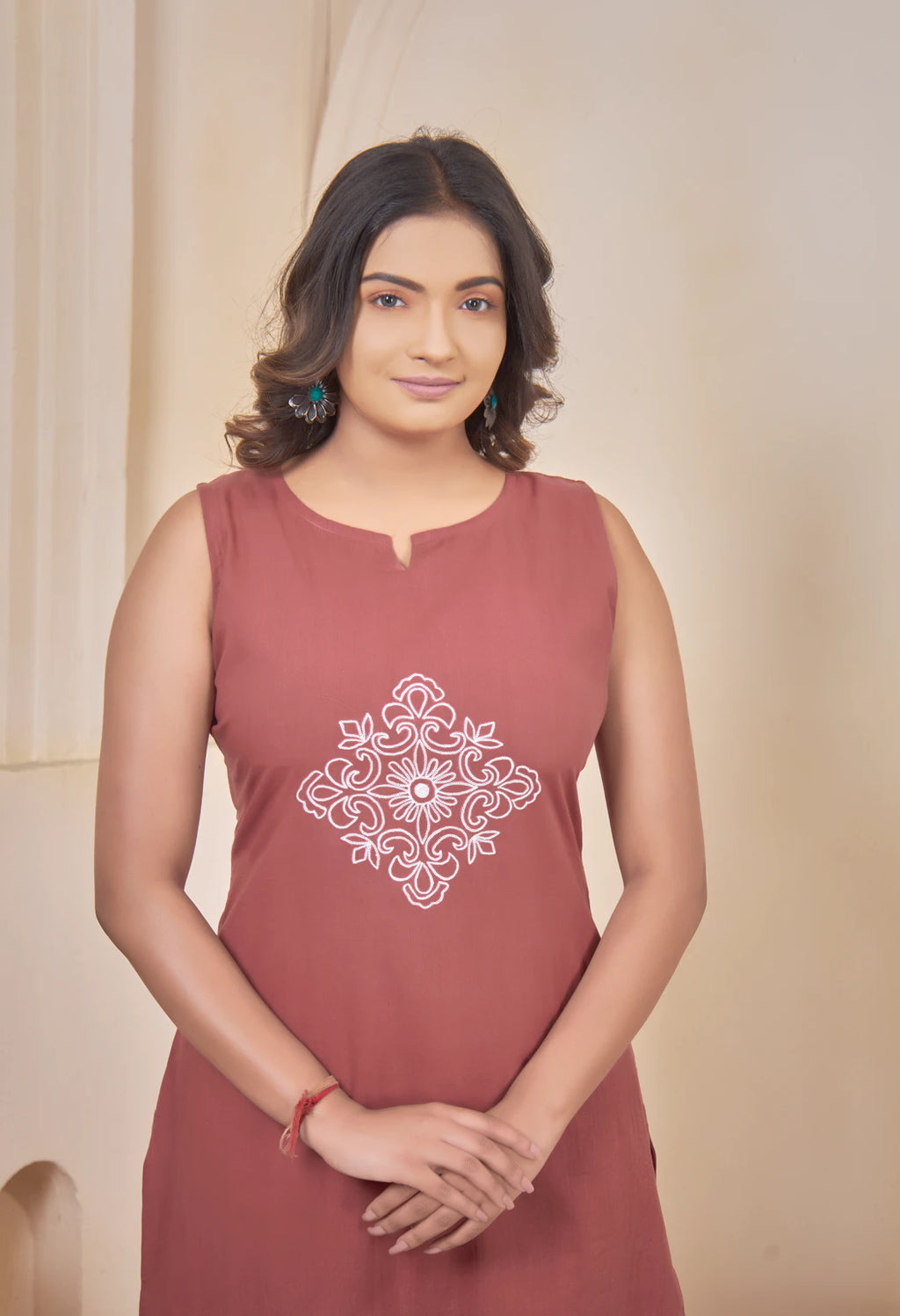 AARI TERRACOTTA VINTAGE VINE SLEEVELESS SET