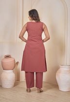 AARI TERRACOTTA VINTAGE VINE SLEEVELESS SET