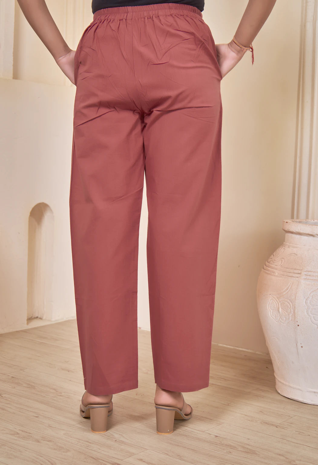 AARI TERRACOTTA JHAROKHA SLEEVELESS SET