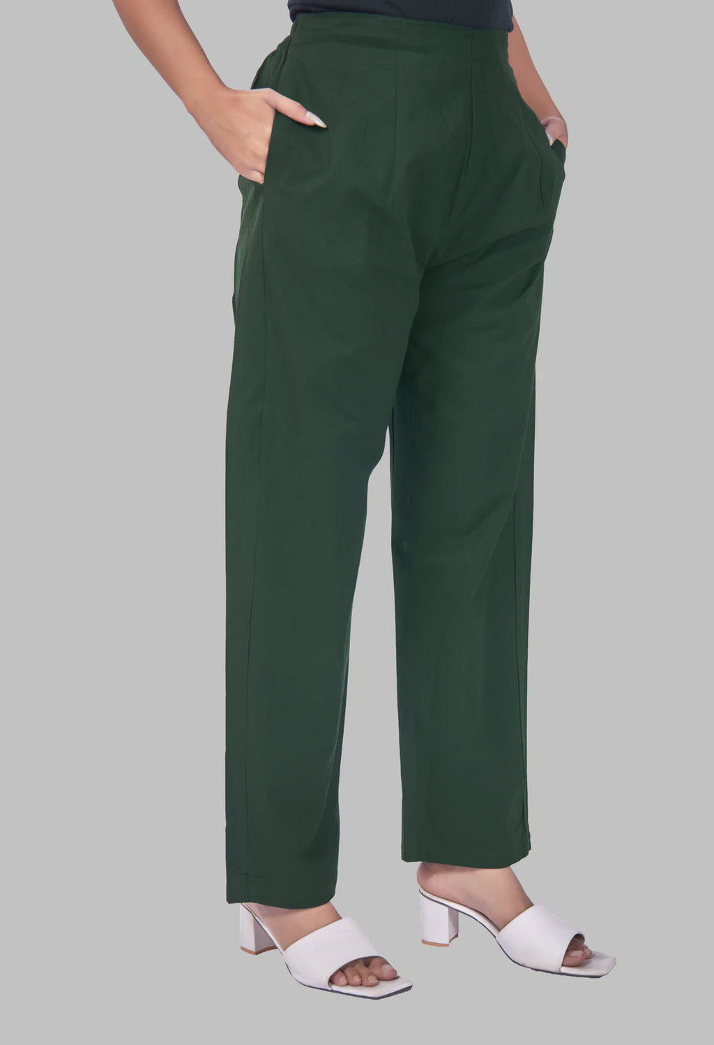 JHAROKHA BOTTLE GREEN AARIWORK CO-ORD SET