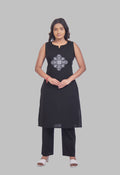 AARI BLACK VINTAGE VINE SLEEVELESS SET