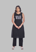 AARI BLACK KUTUMBH SLEEVELESS SET