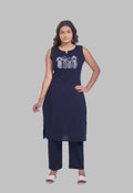 AARI NAVY BLUE KUTUMBH SLEEVELESS SET