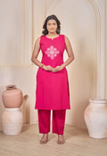 AARI HOT PINK VINTAGE VINE SLEEVELESS SET