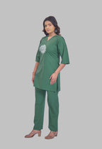 LOTUS BLOOM JADE AARIWORK CO-ORD SET