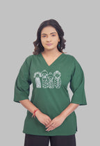 AARI KUTUMBH JADE AARI SUMMER SHORT KURTA
