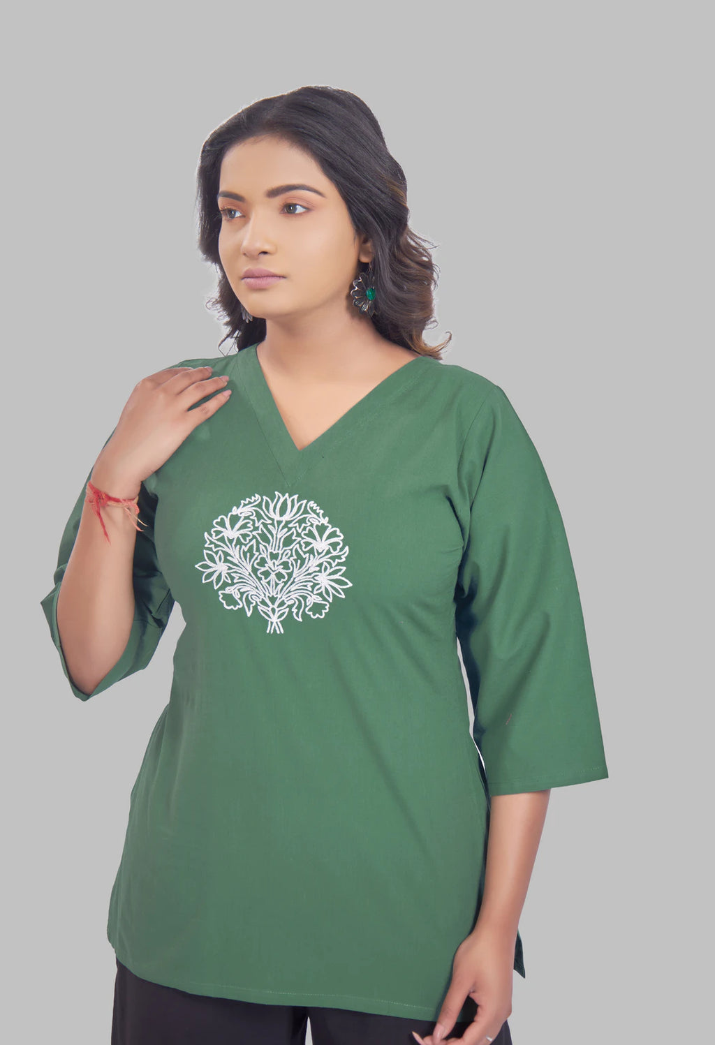 LOTUS BLOOM JADE AARI SUMMER SHORT KURTA