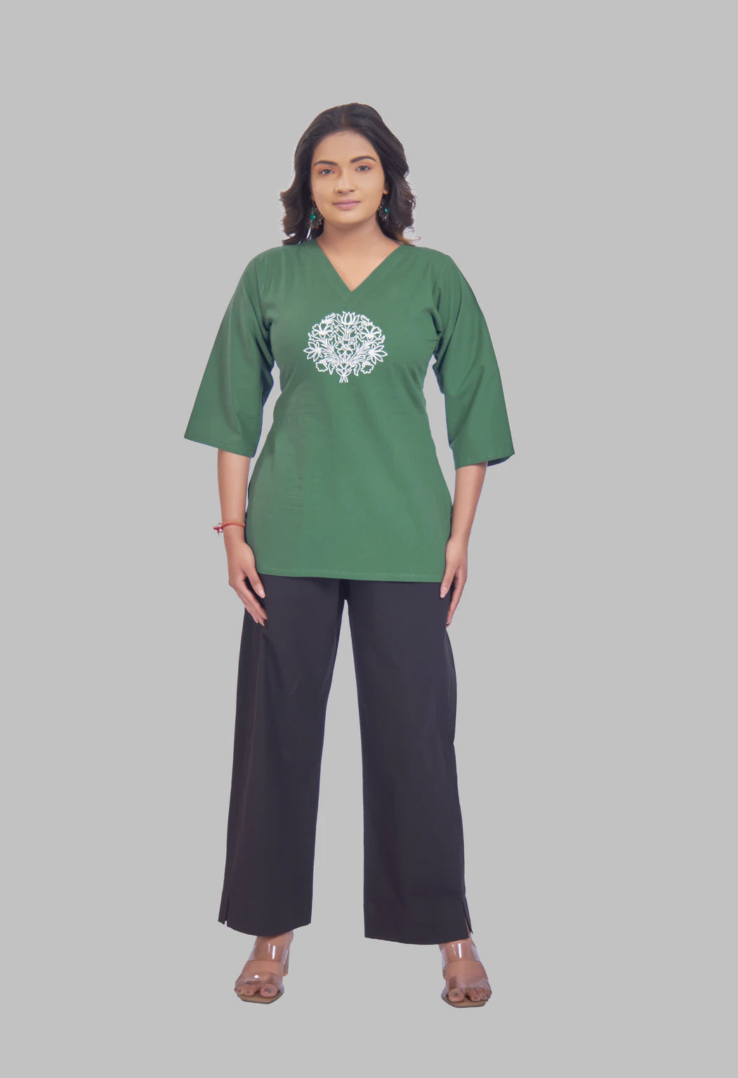 LOTUS BLOOM JADE AARI SUMMER SHORT KURTA