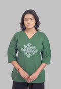 VINTAGE VINE JADE AARI SUMMER SHORT KURTA
