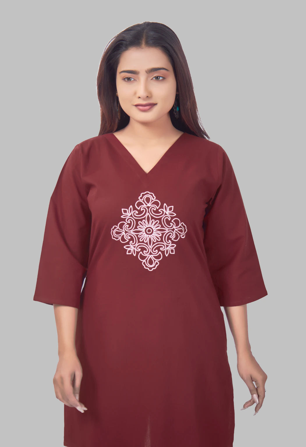 VINTAGE VINE MAROON AARIWORK CO-ORD SET