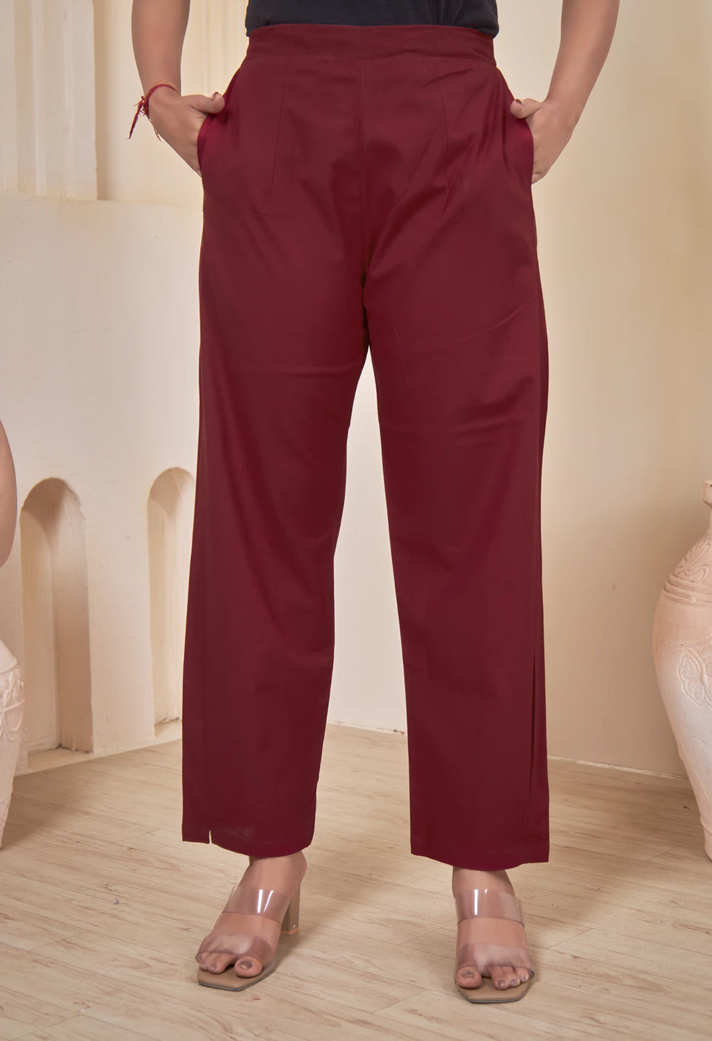 AARI MAROON VINTAGE VINE SLEEVELESS SET