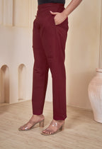 AARI MAROON VINTAGE VINE SLEEVELESS SET