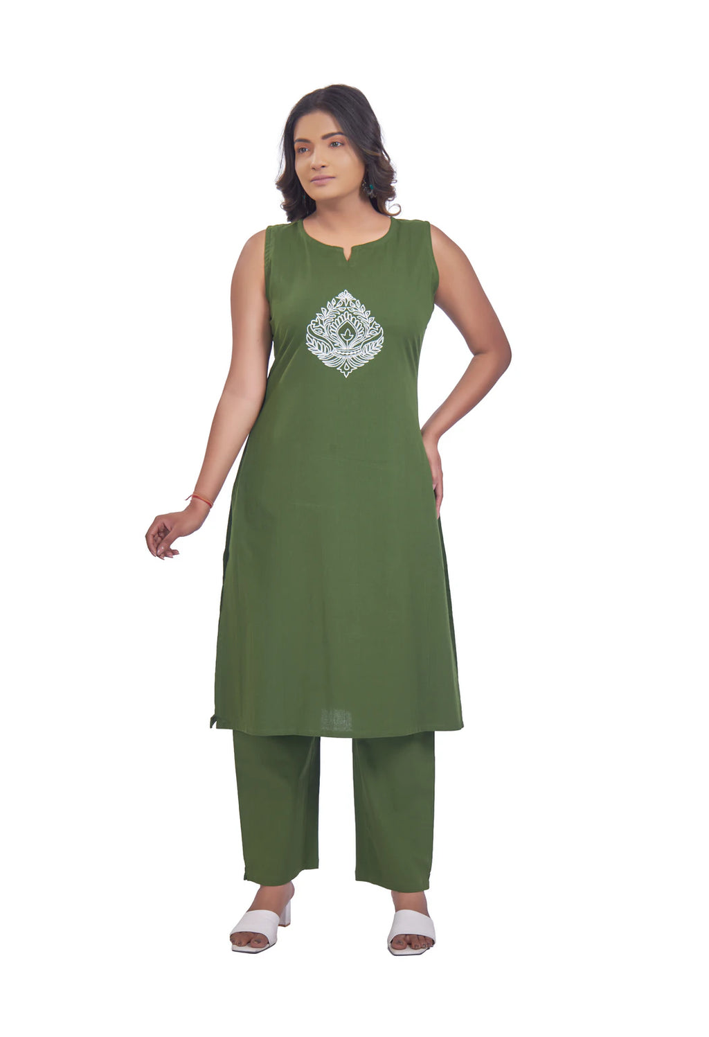 AARI MOSS JHAROKHA SLEEVELESS SET