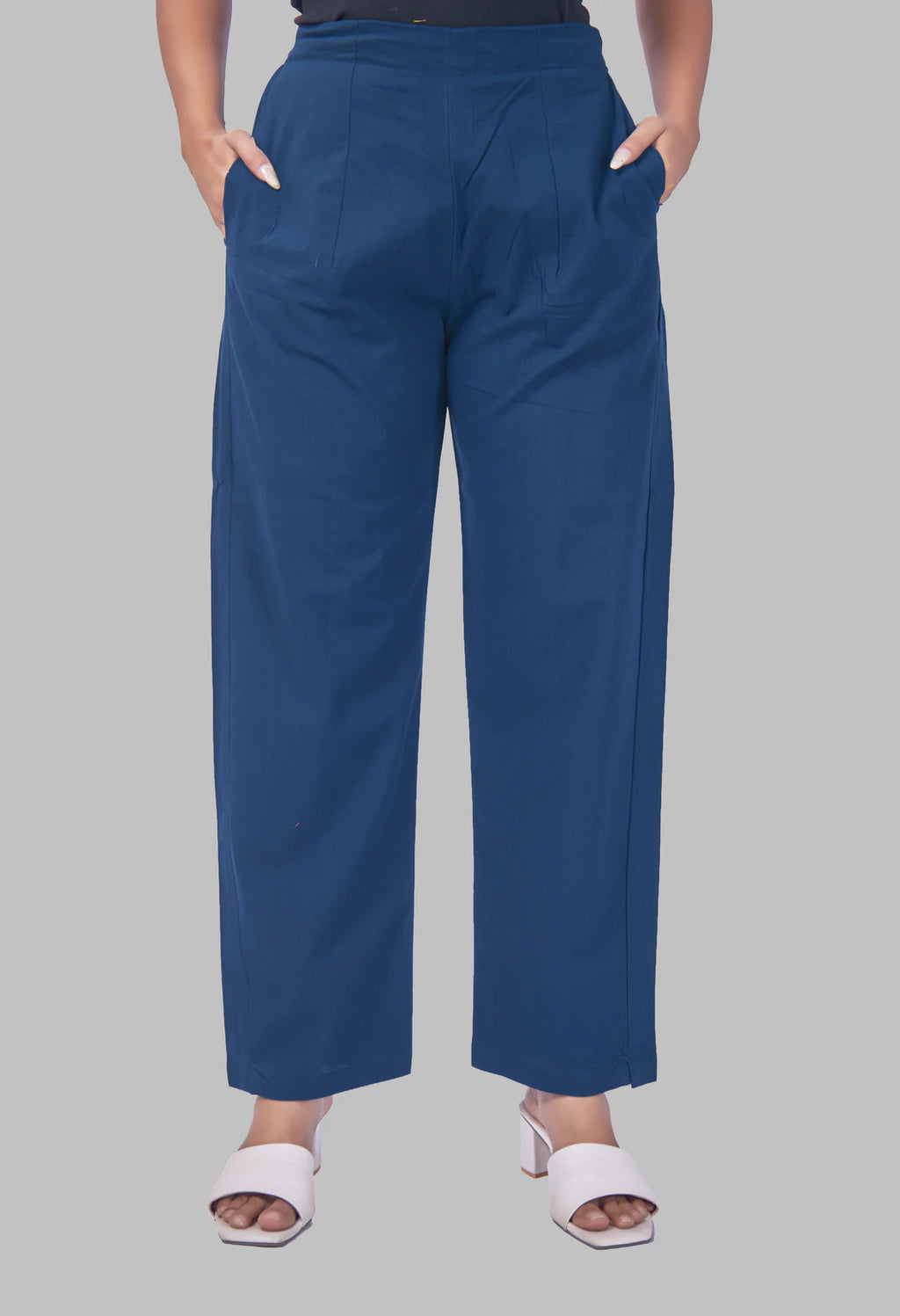 LOTUS BLOOM PEACOCK BLUE AARIWORK CO-ORD SET