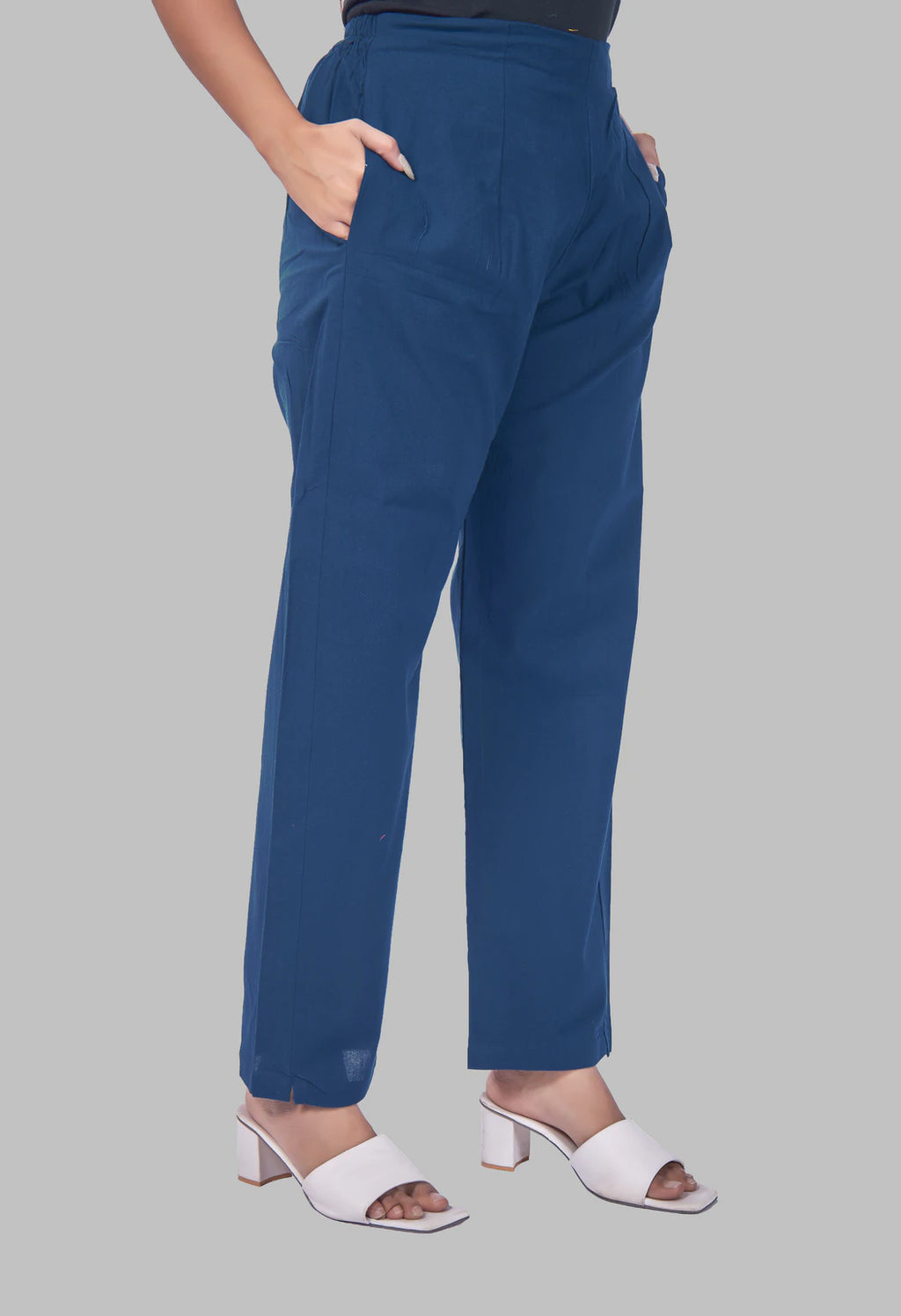 LOTUS BLOOM PEACOCK BLUE AARIWORK CO-ORD SET