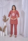 JHAROKHA TERRACOTTA AARIWORK CO-ORD SET