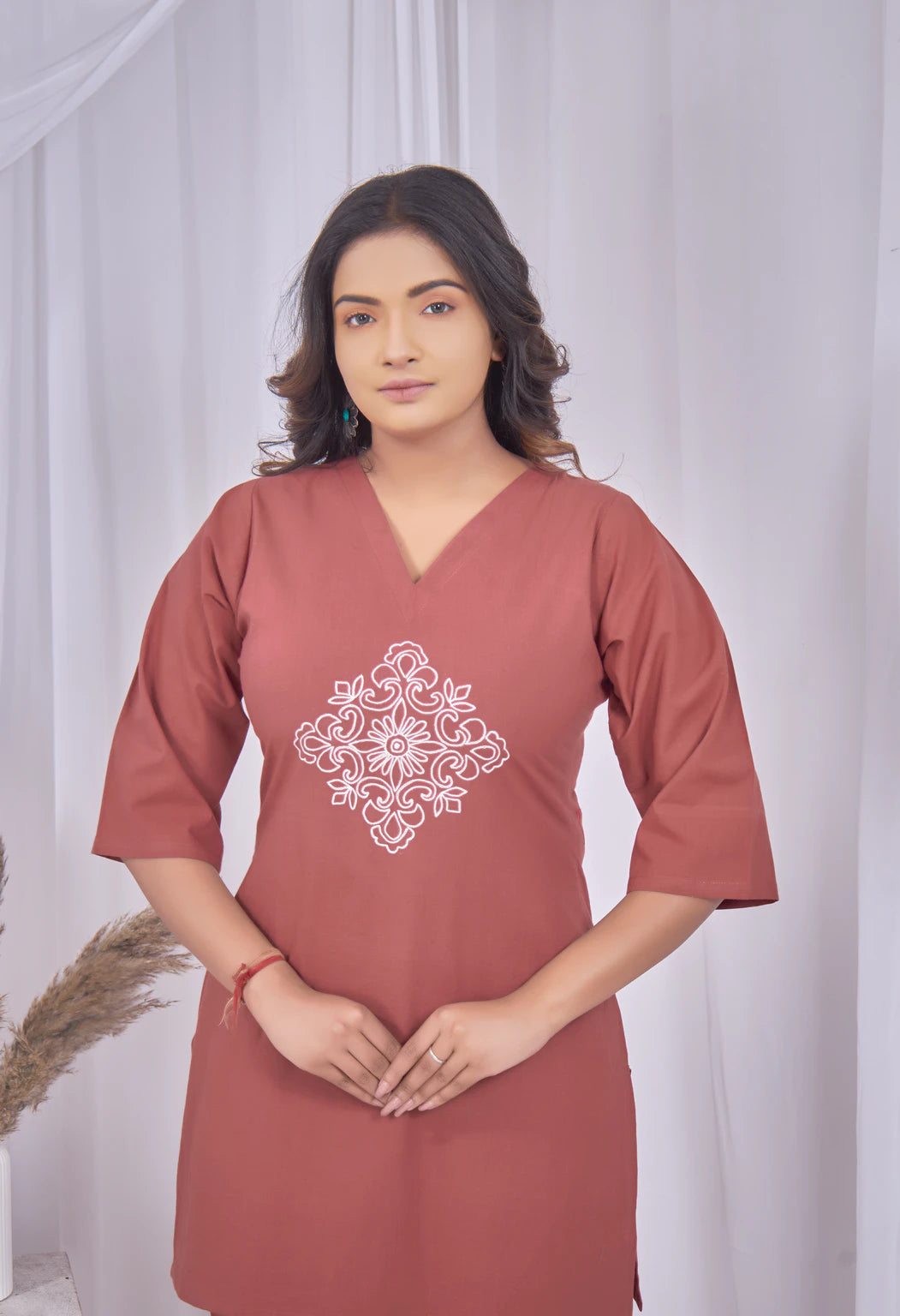 VINTAGE VINE TERRACOTTA AARIWORK CO-ORD SET