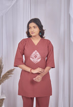JHAROKHA TERRACOTTA AARIWORK CO-ORD SET