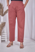 WOMEN TERRACOTTA COTTON PANT