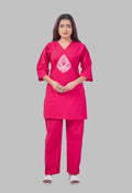 JHAROKHA HOT PINK AARIWORK CO-ORD SET