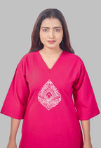 JHAROKHA HOT PINK AARIWORK CO-ORD SET