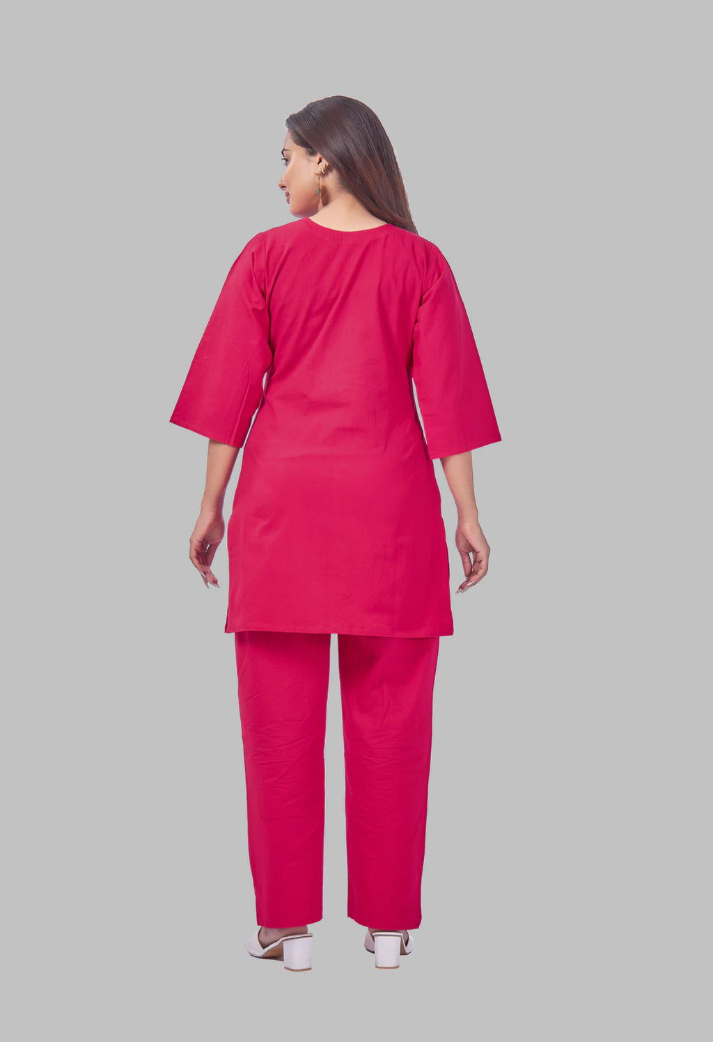JHAROKHA HOT PINK AARIWORK CO-ORD SET