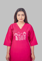 KUTUMBH HOT PINK AARIWORK CO-ORD SET