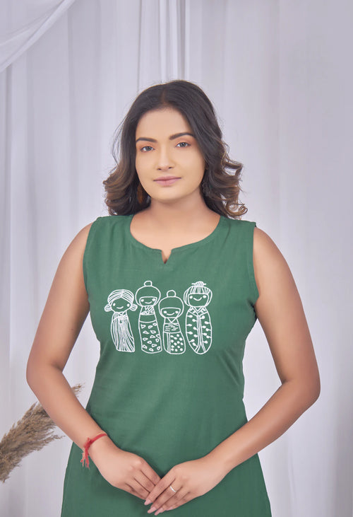 AARI JADE KUTUMBH SLEEVELESS SET