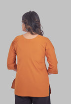 AARI KUTUMBH RUST SUMMER SHORT KURTA
