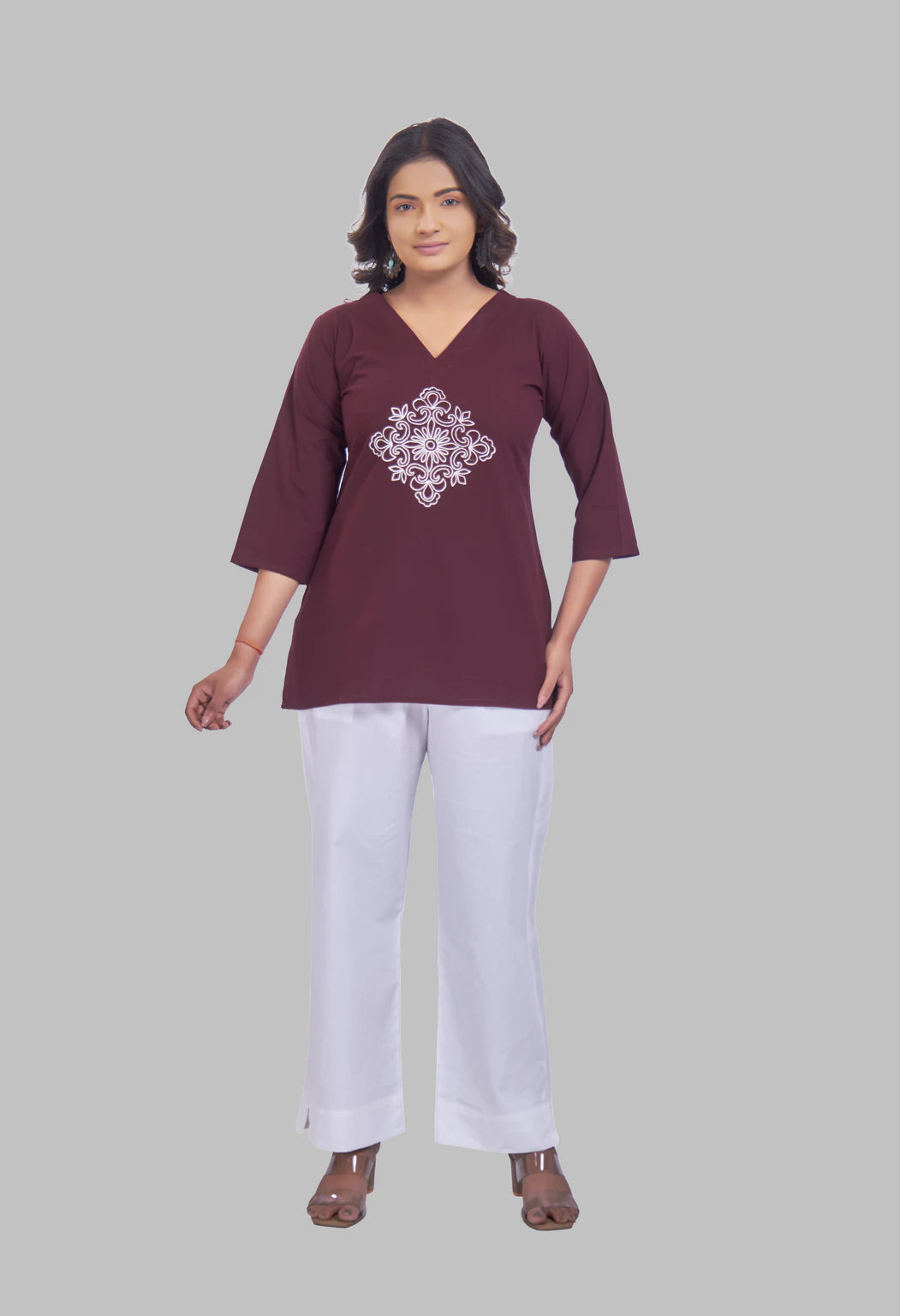 VINTAGE VINE WINE AARI SUMMER SHORT KURTA